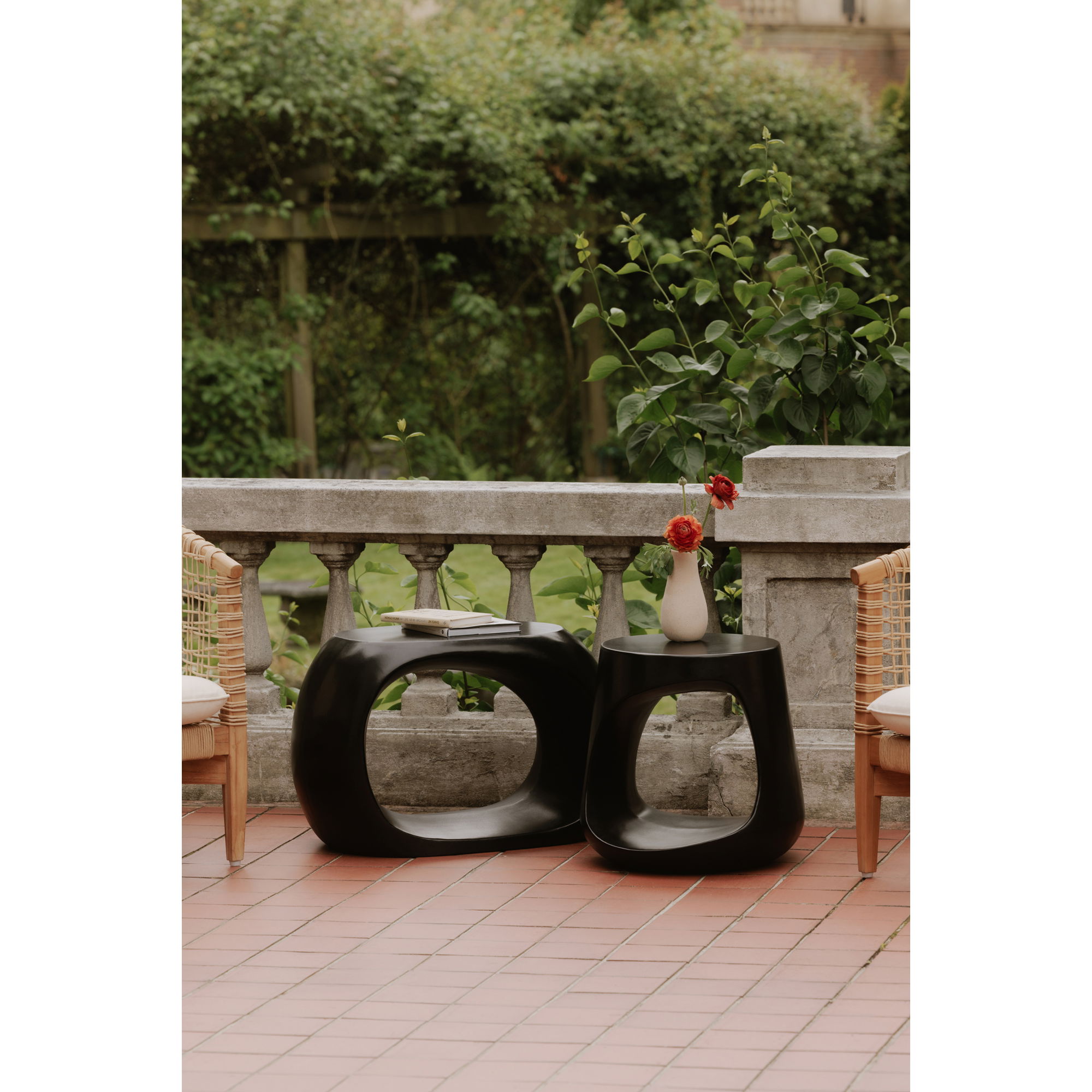 Rothko Outdoor Stool Black, Outdoor Chair by Moe's Home, 1'5.75" width x 1'5.75" height x 1'5.5" depth View 5
