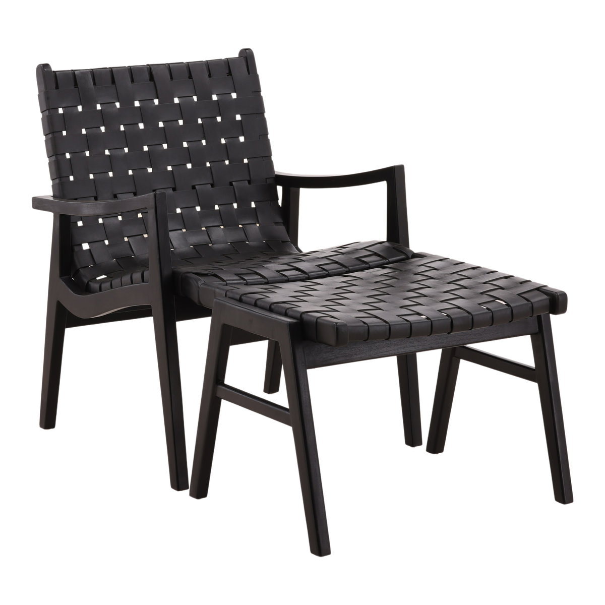 Luisa Ottoman Black, by Dovetail, 24.69" width x 17.71" height x 19.5" depth View 5