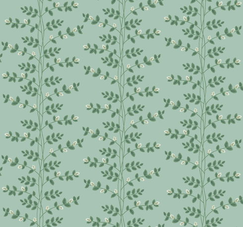 Climbing Vine Soft Teal Wallpaper