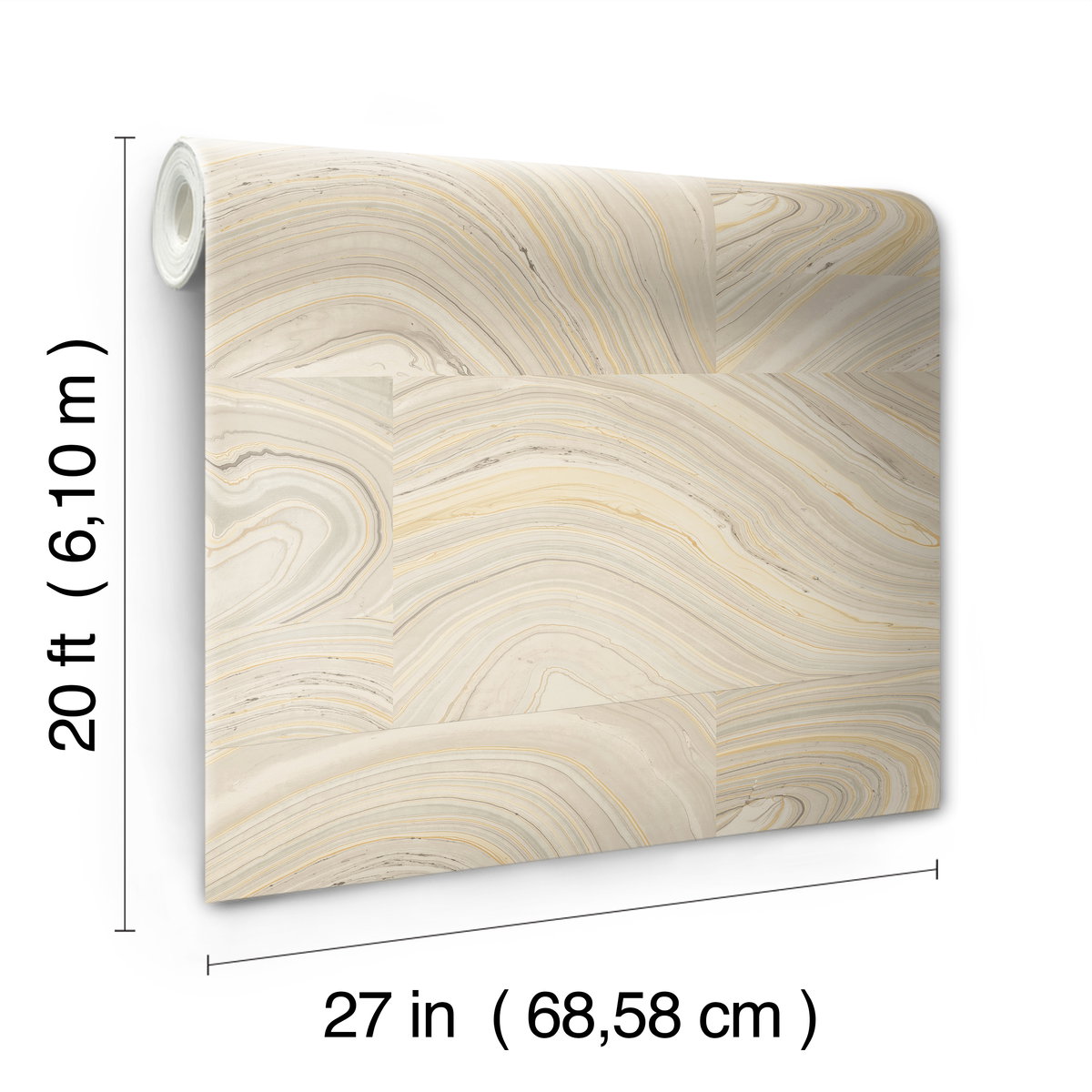 Onyx Grey Peel & Stick Wallpaper, by York Wall, 20' length x 2'3" width x 0.02" depth View 8