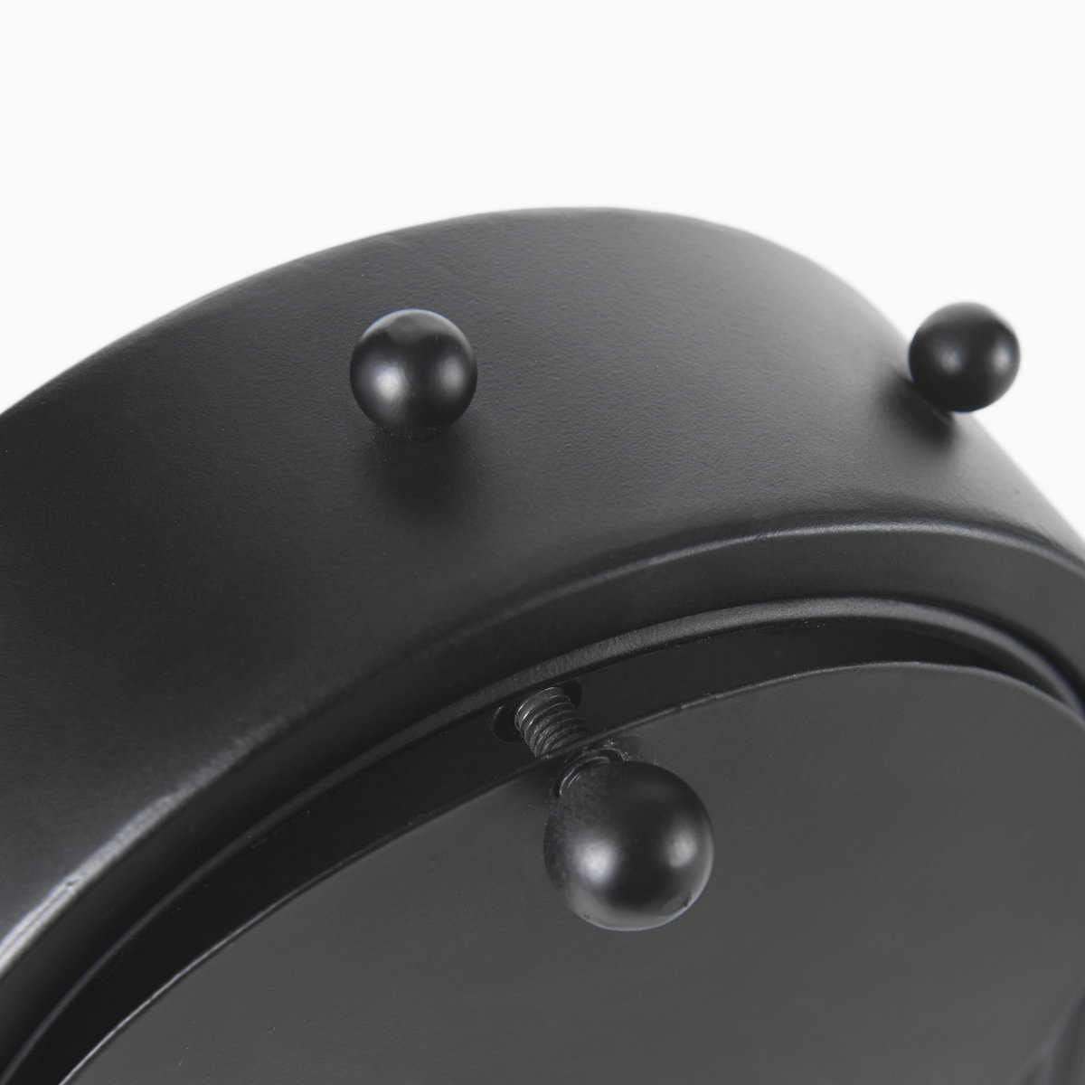 Marian  Black Studded  Table Clock, by Mercana, 7.48" length x 5.71" width x 12.99" height View 10