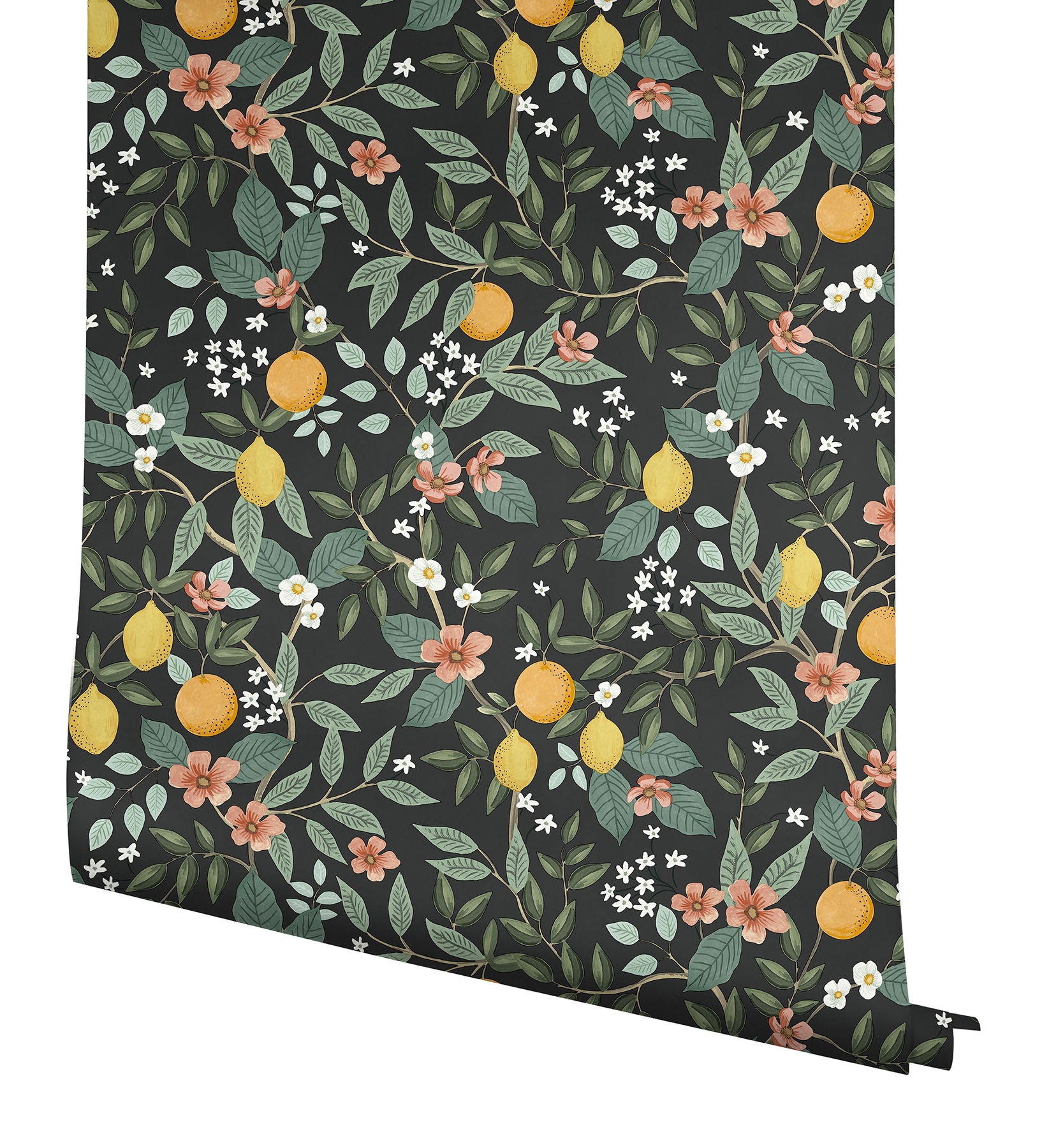 Citrus Grove Black Peel & Stick Wallpaper large image 