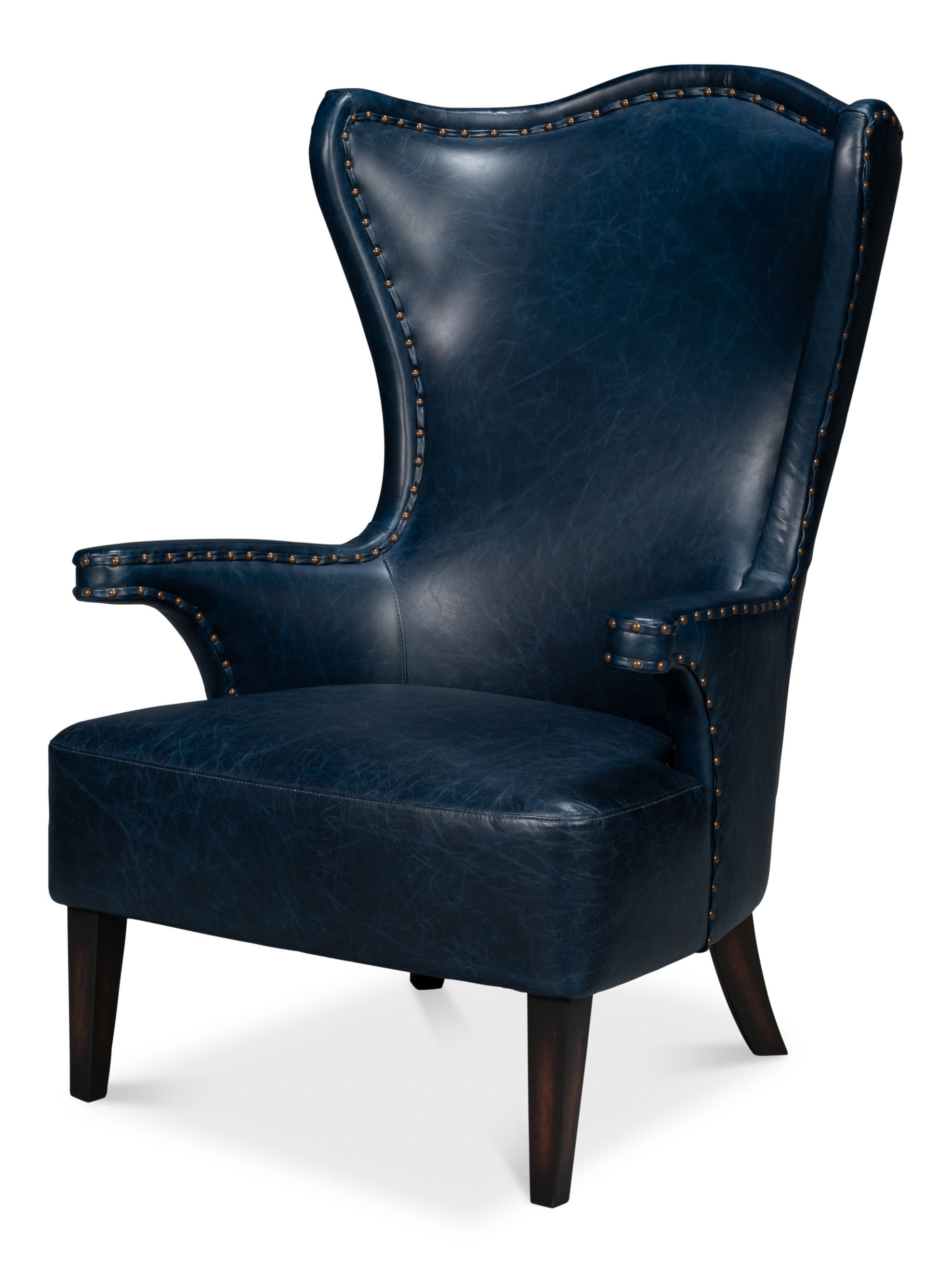 Drake Distilled Leather Chair, Blue large image 