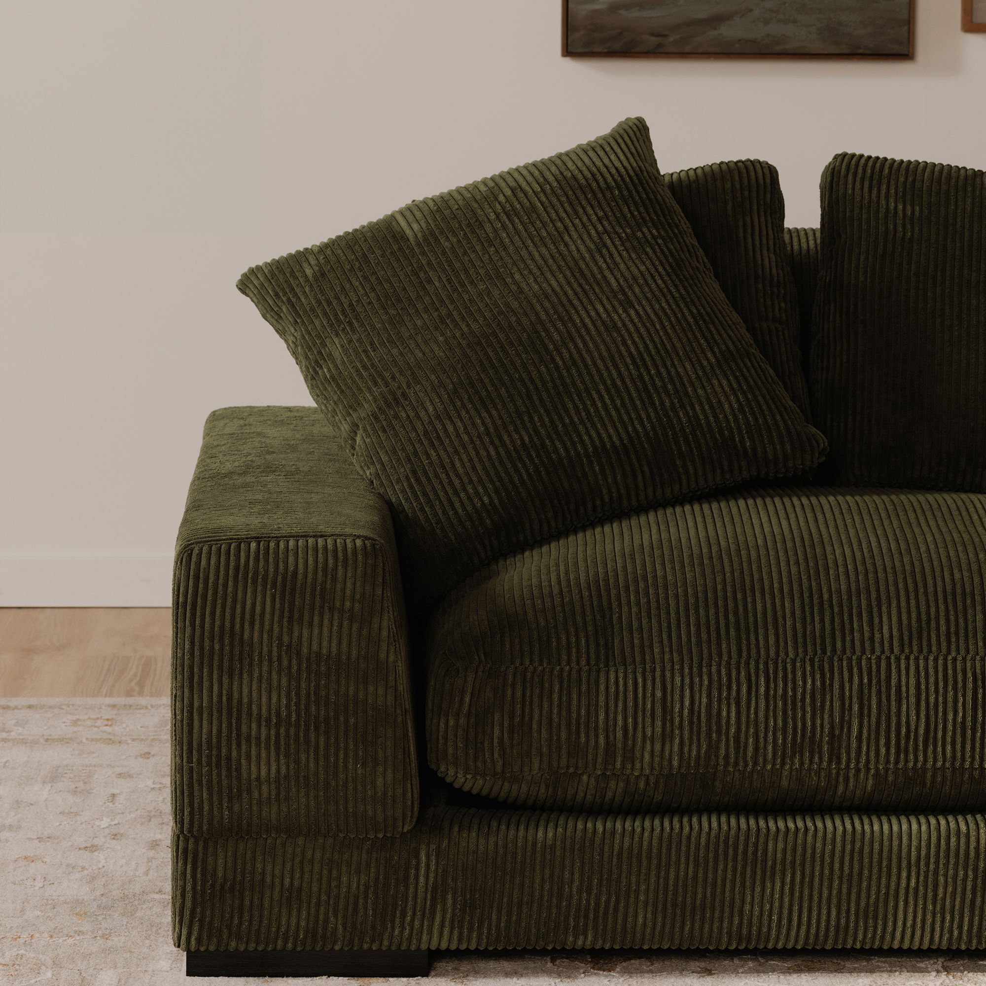 Plunge Sectional Dark Green, Sectional Sofa by Moe's Home, 106" width x 34" height x 46" depth View 7