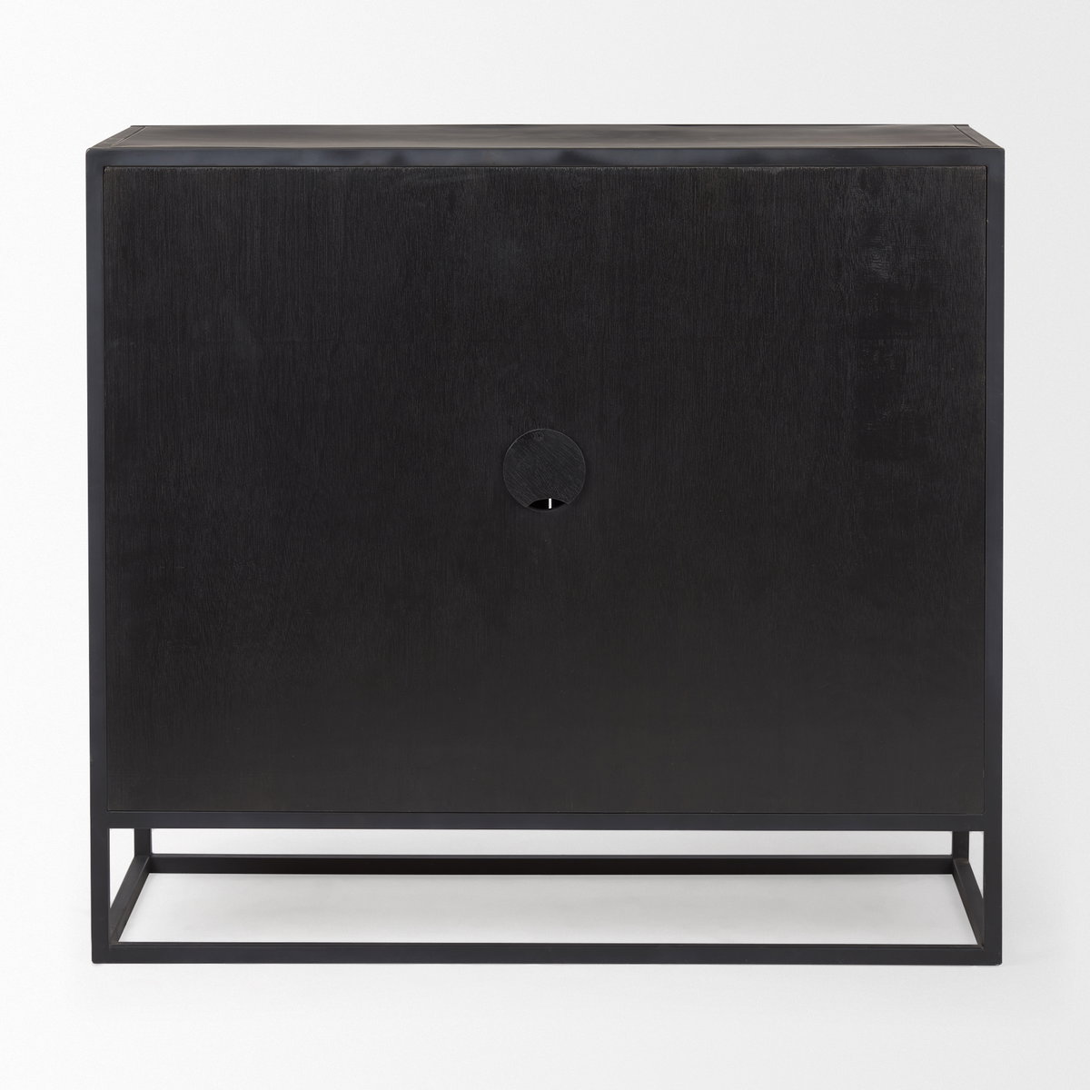 Sloan 40.0W Black Wood with Black Metal Frame Accent Cabinet, Cabinets & Chest by Mercana, 40" length x 17.5" width x 36.25" height View 5