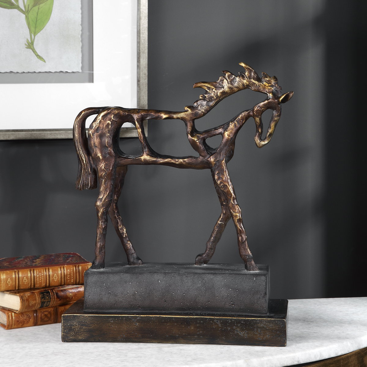 Titan Horse Sculpture, Figurines & Statue by Uttermost, 13.5" width x 16.5" height x 5.37" depth View 2