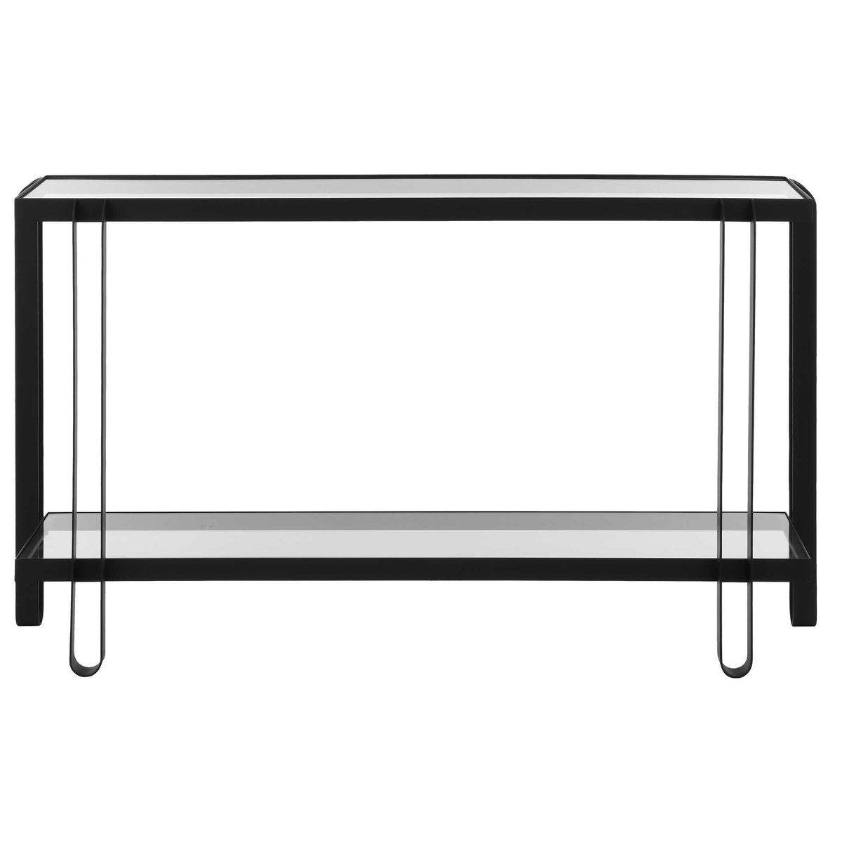 Shadow Black Iron Console Table, by Uttermost, 55.25" width x 32.25" height x 13.62" depth View 8
