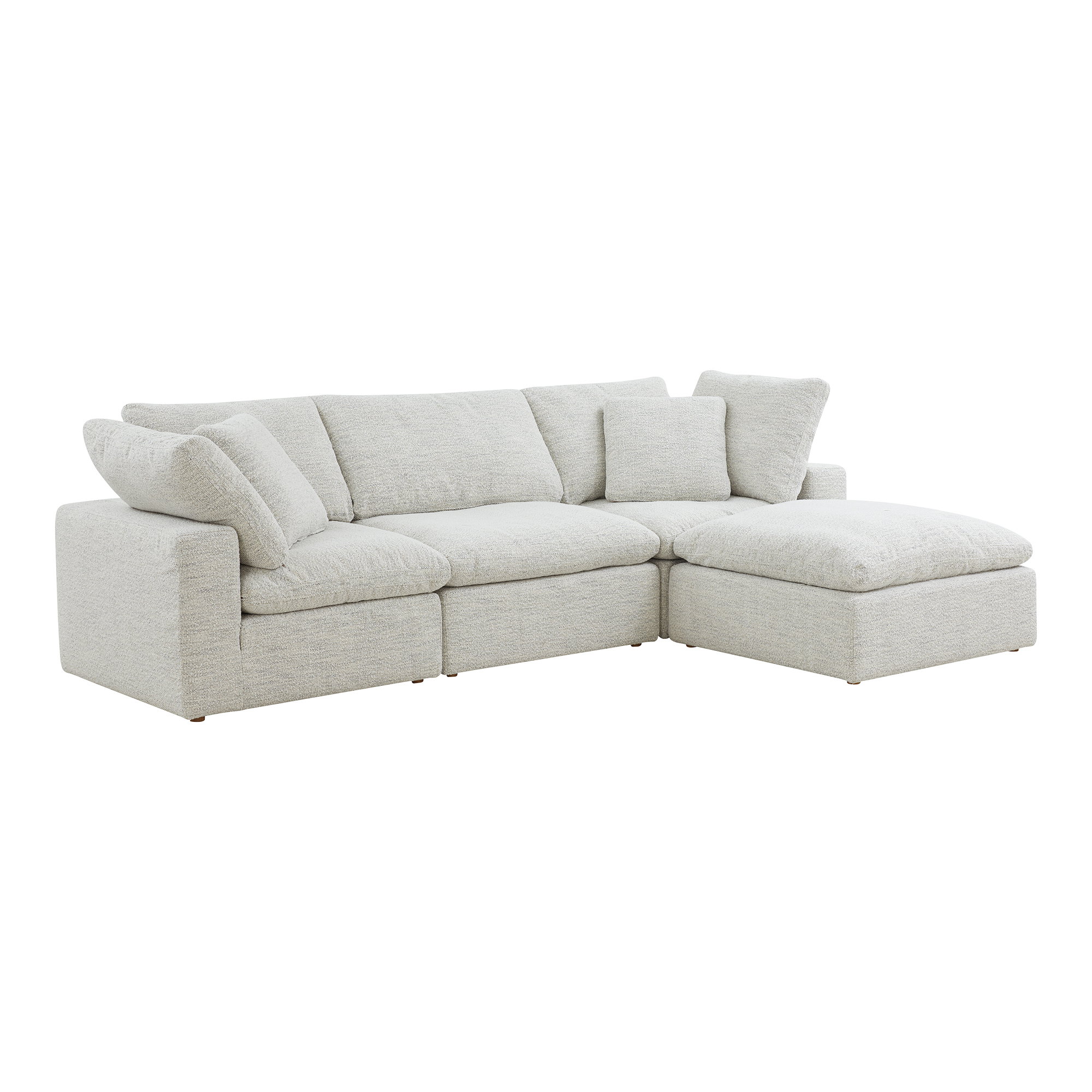 Terra Condo Lounge Modular Sectional Coastside Sand, Sectional Sofa by Moe's Home, 114" width x 32" height x 76" depth View 2
