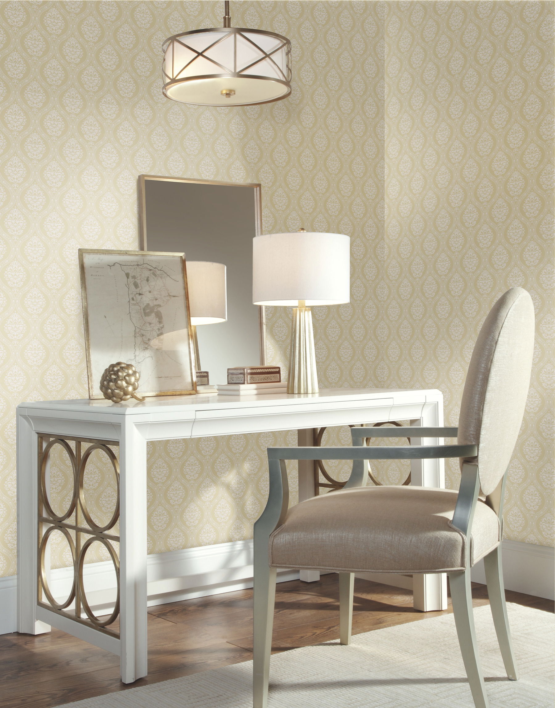 Petite Ogee Yellow Wallpaper large image 