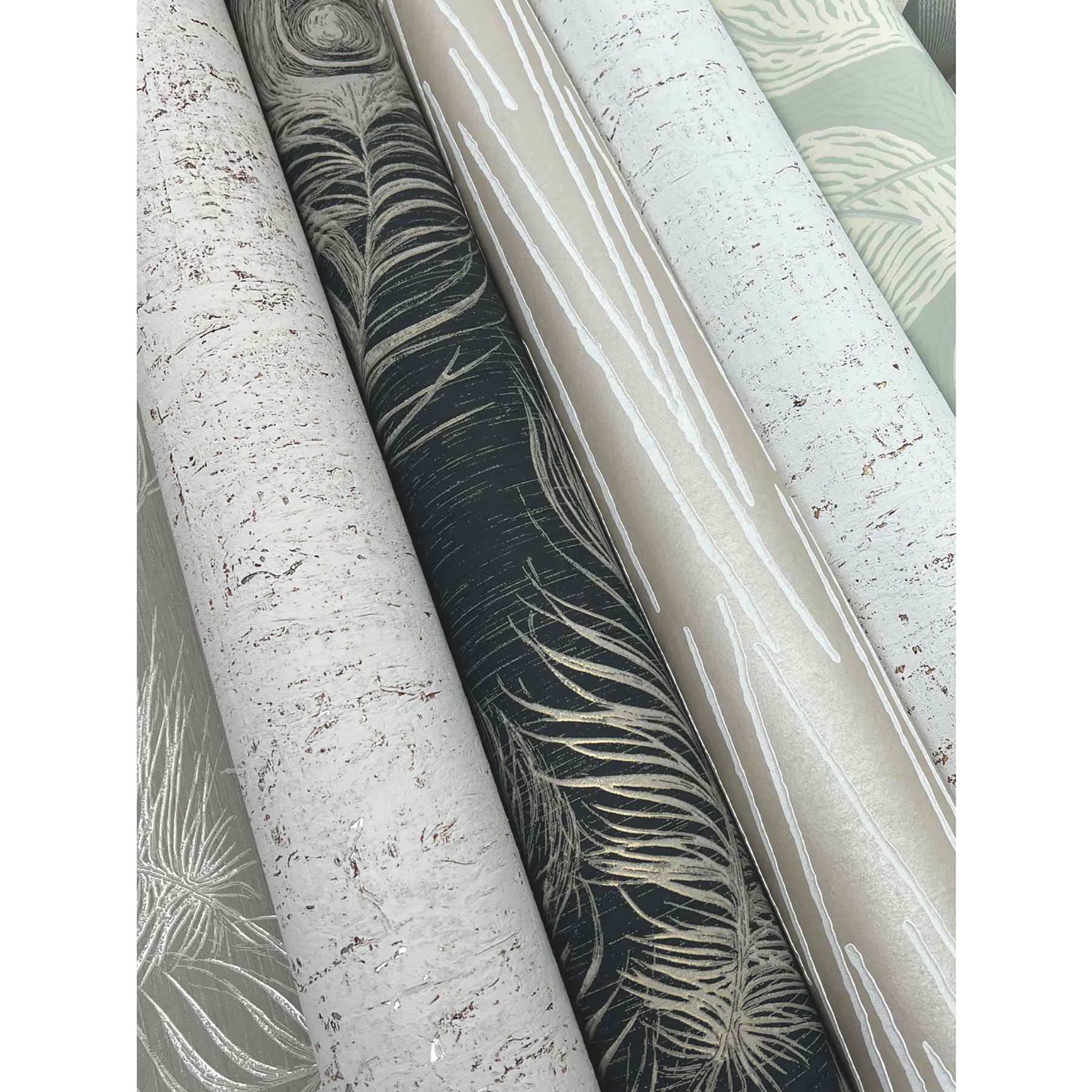 Cork Pale Grey & Silver Wallpaper large image 
