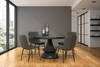 Crossman 60' Round Pedestal Dining Table | Modern | Dark Brown/Gray Wood | Seats 6, by Mercana, 60" length x 60" width x 30" height thumbnail 3