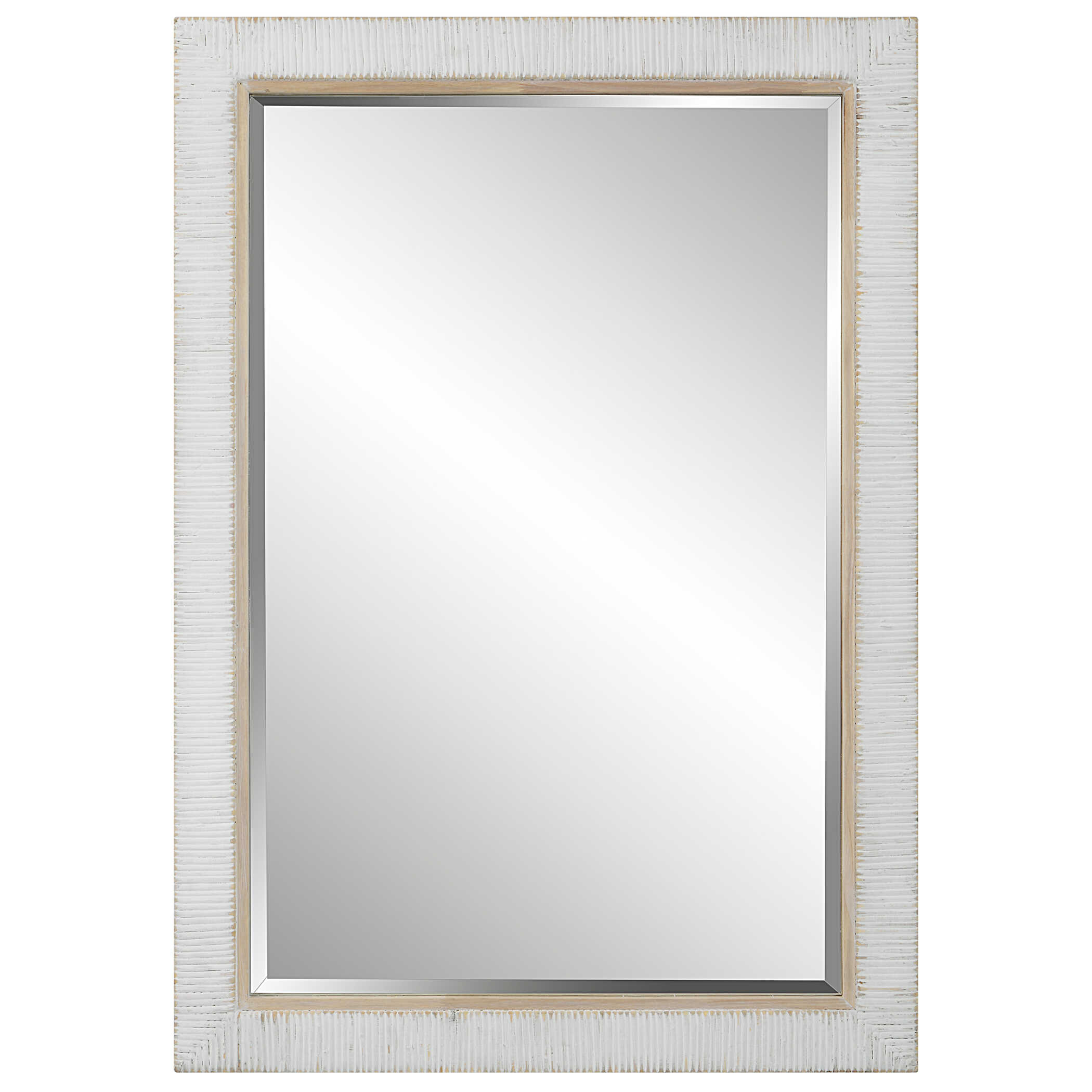 Cape Whitewashed Rattan Mirror large image 