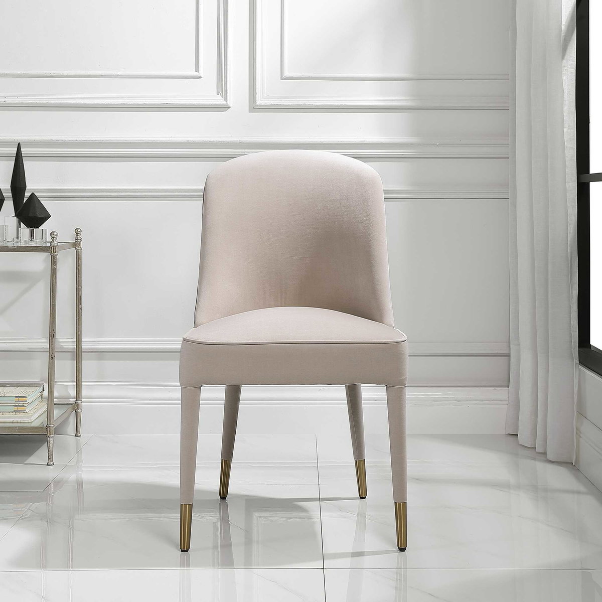 Brie Armless Chair Champagne Set Of 2, Accent Chair by Uttermost, 21" width x 36.5" height x 27" depth View 2
