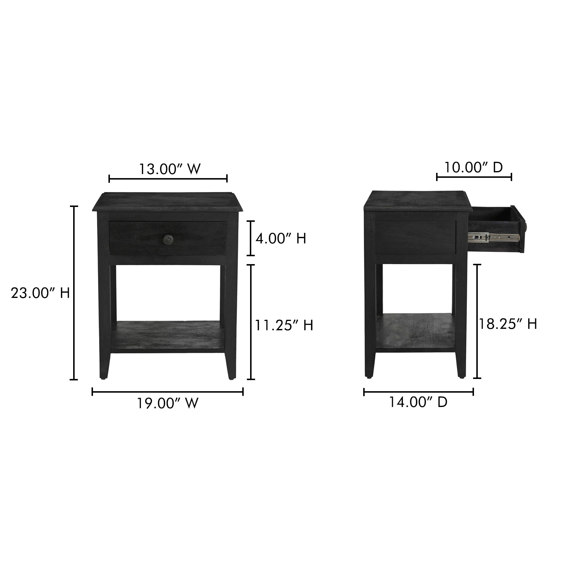 Corrine Nightstand Antique Black large image 