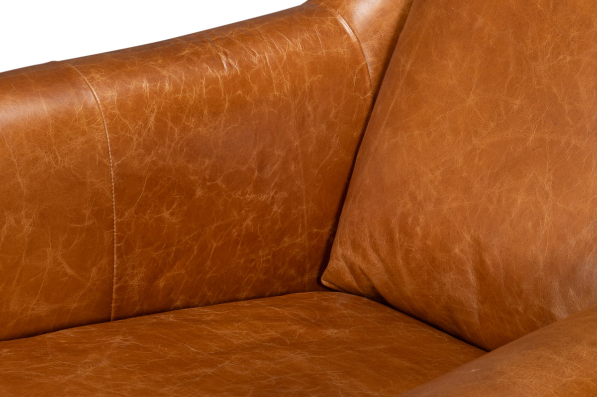 Vandike Arm Chair  Cuba Brown, by Sarreid, 3'2" length x 2'11" width x 3'2" height View 5
