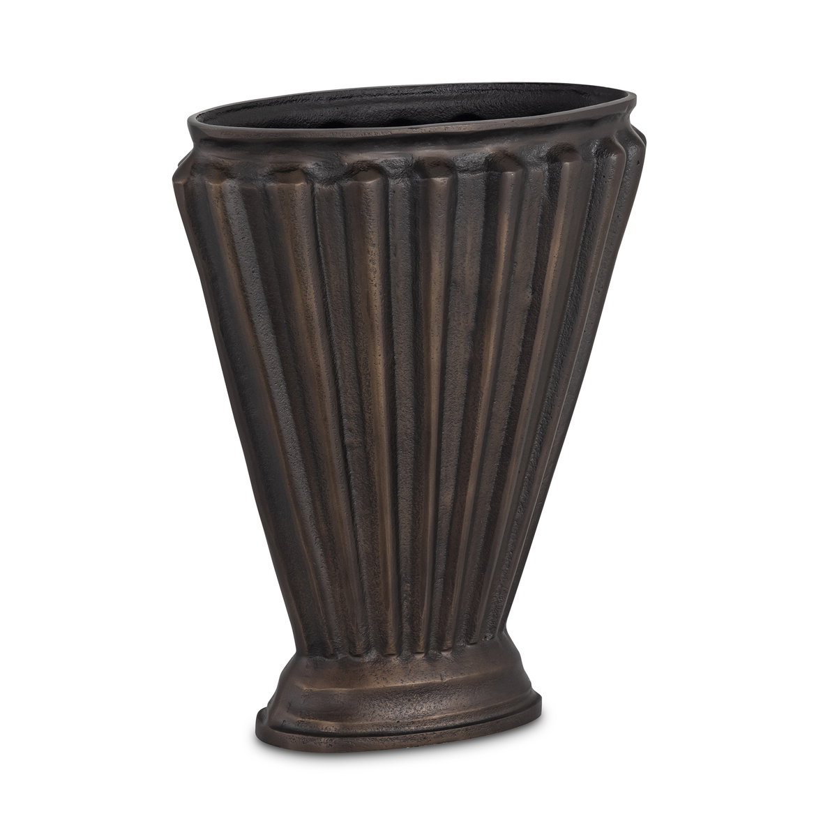 Jade Vase Antique Brass Cast Aluminum, by Moe's Home, 13" width x 15" height x 6" depth View 2