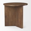 Enzo 32' Round Tabletop with Fluted Wood Base Foyer Accent Table thumbnail 4