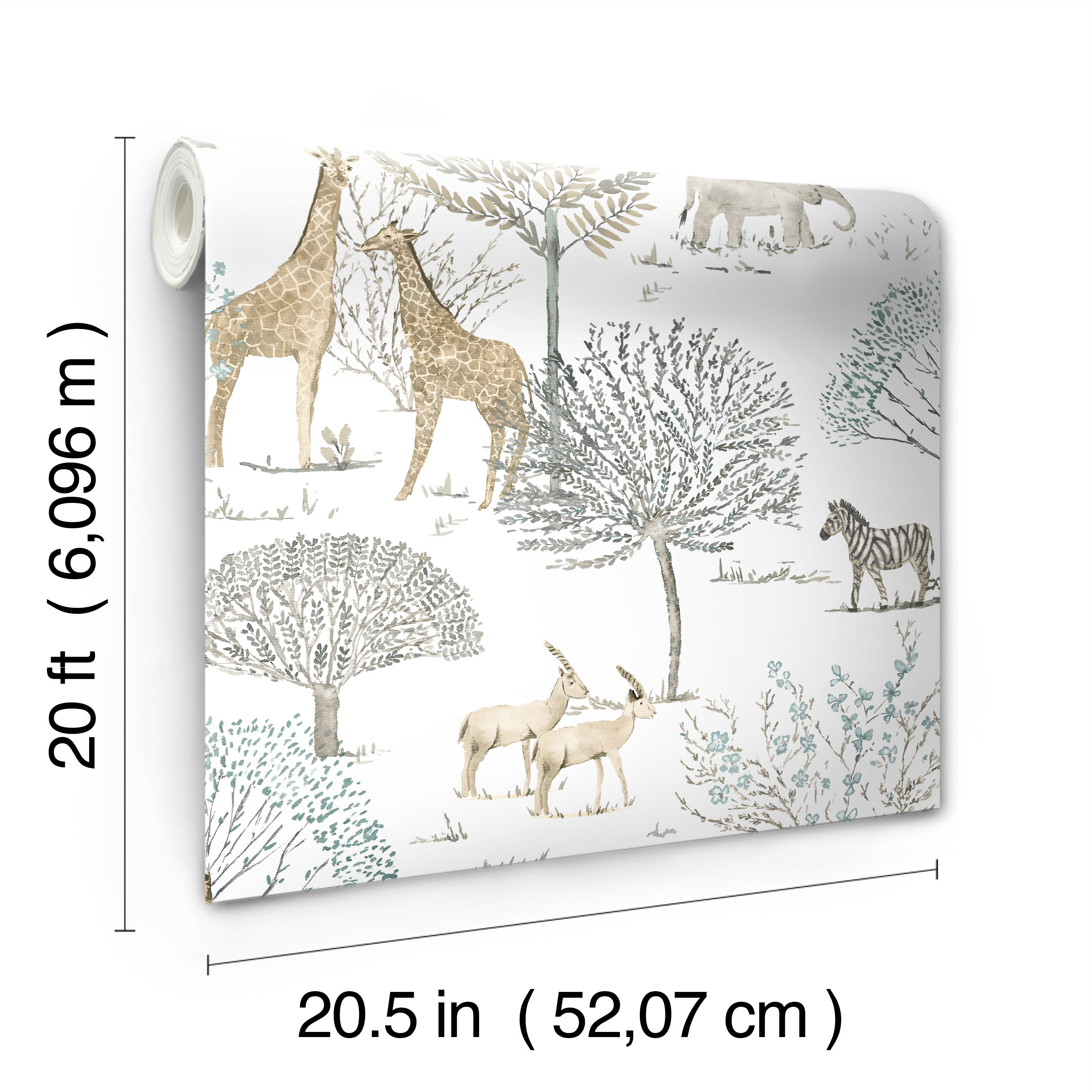 On the Savanna Neutral Peel & Stick Wallpaper large image 