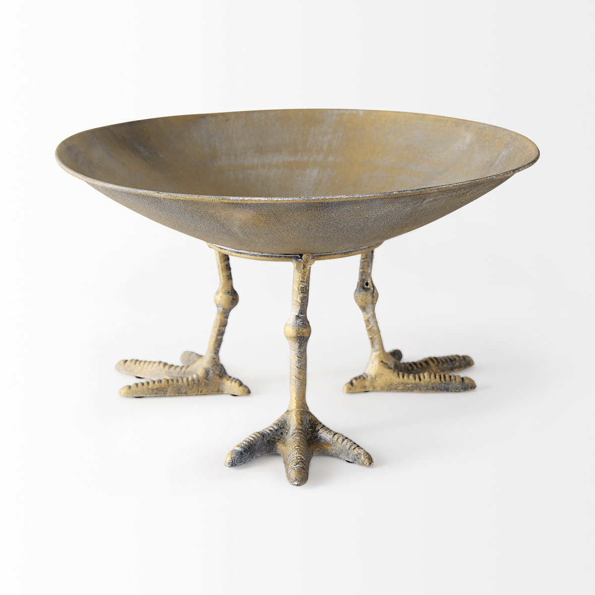 Chadwick II 13L x 13W Gold Metal Webbed Feet Bowl, Decorative Bowl by Mercana, 12.75" length x 12.75" width x 7" height View 5