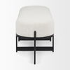 Amelia 55.0L x 18.0W x 18.0H Cream Boucle with Black Metal Upholstered Bench thumbnail 4
