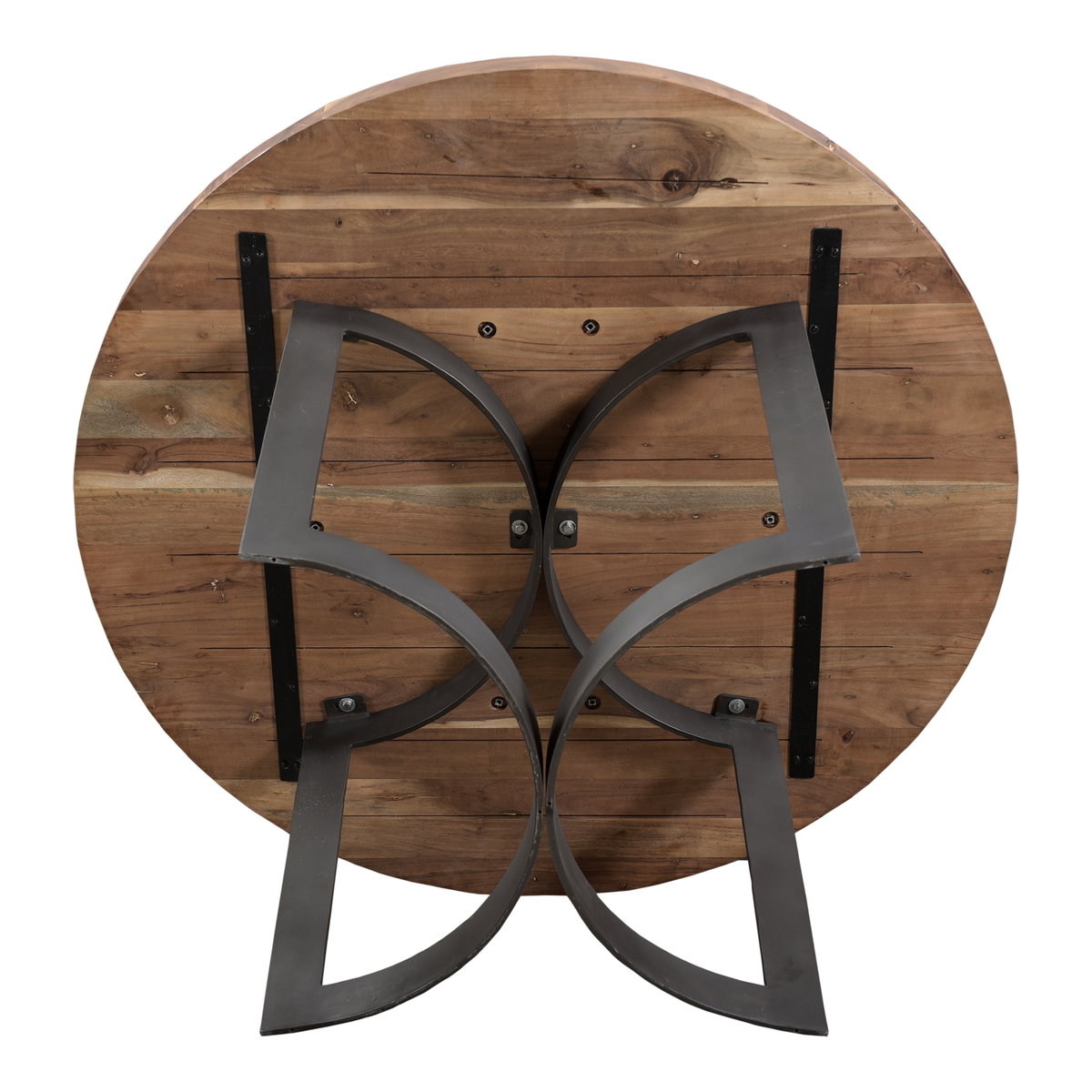Bent Round Dining Table 54in Brown, by Moe's Home, 54" width x 30" height x 54" depth View 9