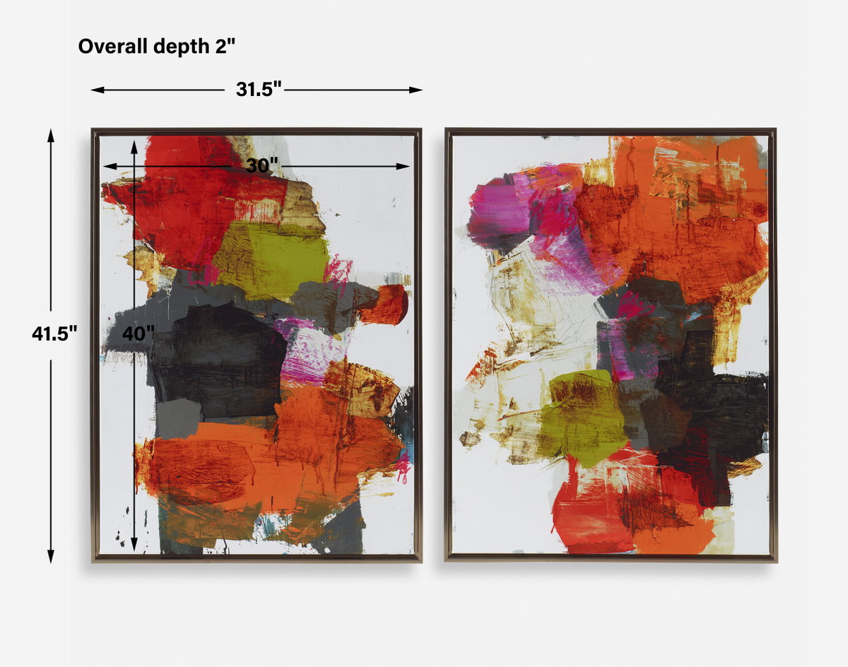 Tried And True Framed Abstract Art Set/2, by Uttermost, 31.5" width x 41.5" height x 2" depth View 3