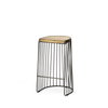 Seagram Backless 30.5in Seat Bar Stool | Brown Wood with Black Metal, Counter & Bar Stool by Mercana, 20" length x 18" width x 30.5" height thumbnail 1