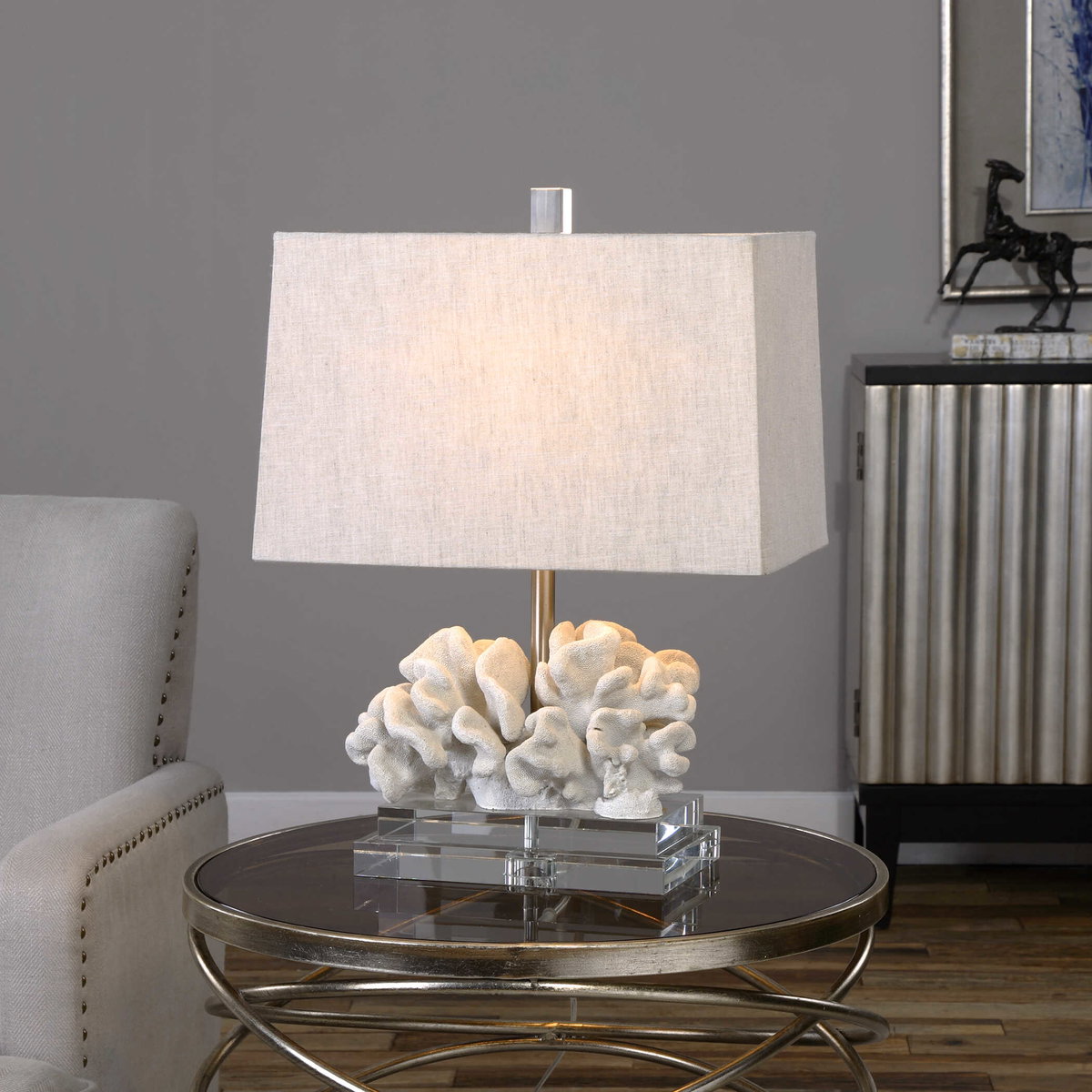 Coral Sculpture Table Lamp, by Uttermost, 16" width x 22" height x 10" depth View 2