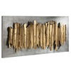 Lev Gold Metal Wall Decor, Sculptural Wall Art by Uttermost, 24" width x 55.25" height x 2.75" depth thumbnail 4