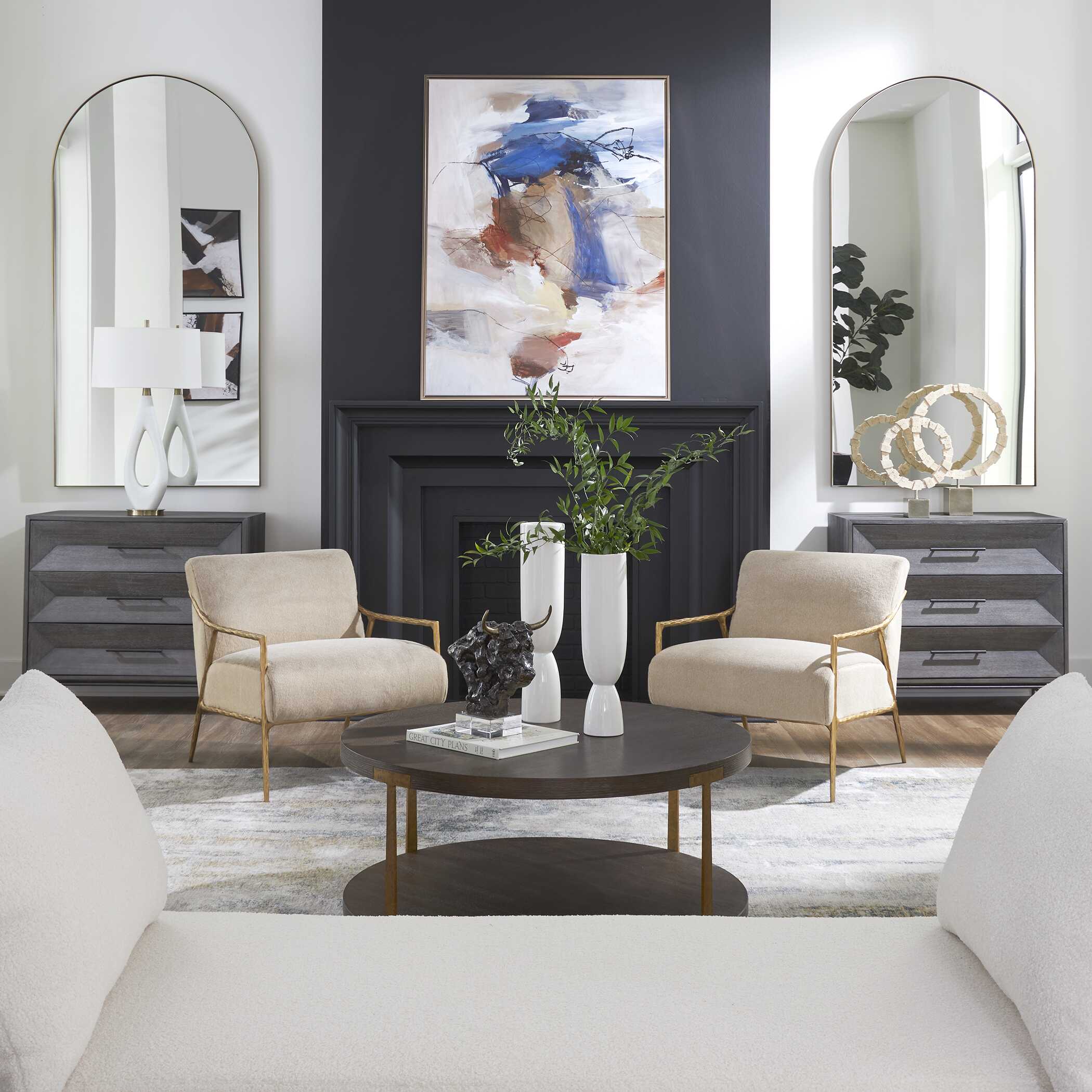 Palisade Round Wood Coffee Table, Furniture by Uttermost, 40" width x 17" height x 40" depth View 9