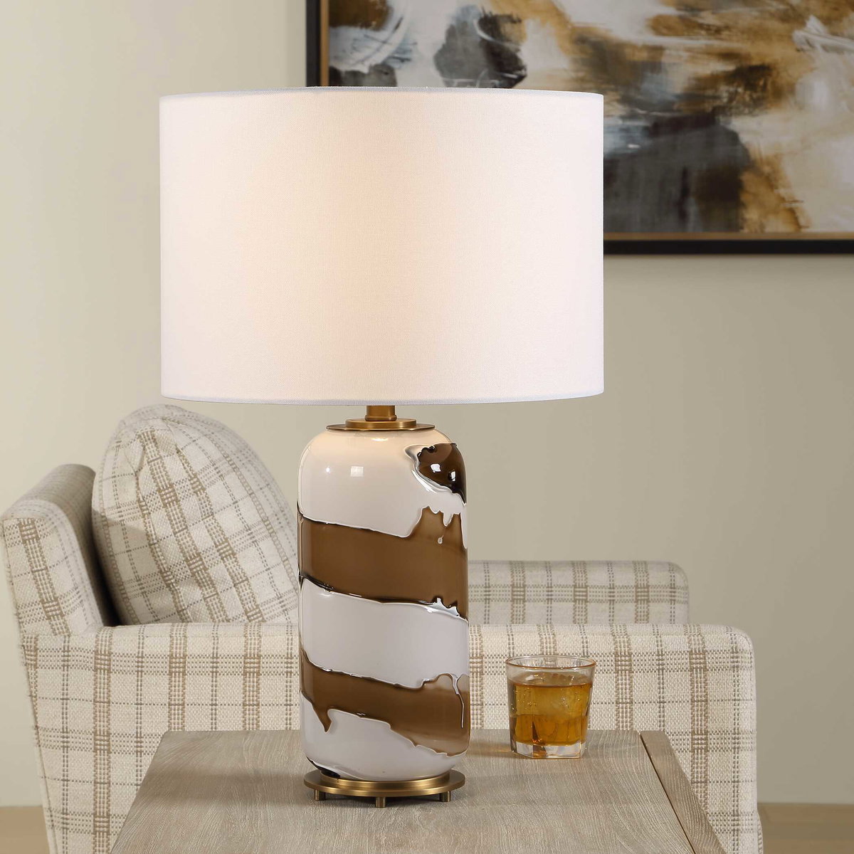 Ararat Swirl Table Lamp, by Uttermost, 15" width x 24" height x 15" depth View 2