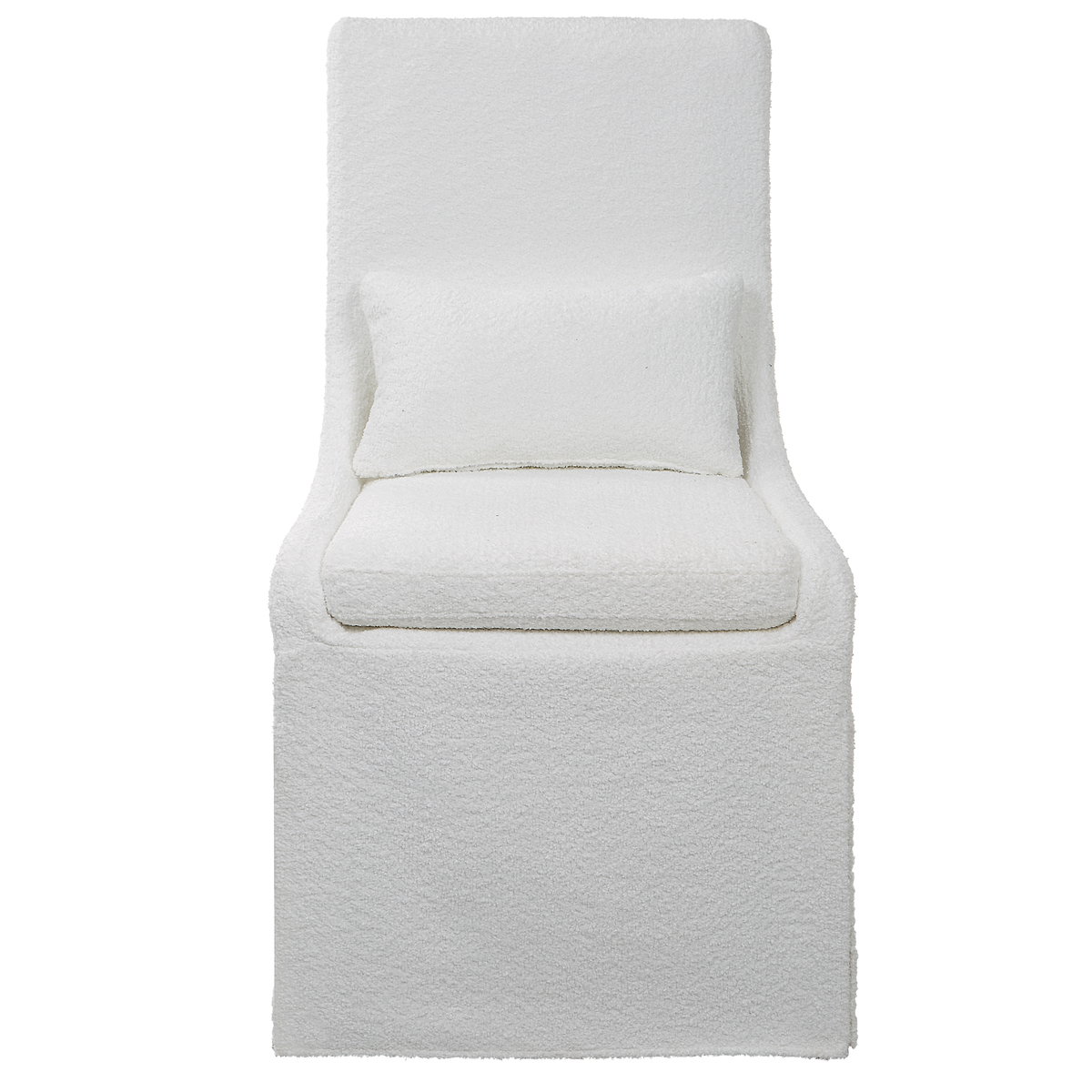 Coley White Armless Chair, Accent Chair by Uttermost, 23" width x 39.5" height x 25" depth View 1