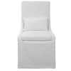 Coley White Armless Chair, Accent Chair by Uttermost, 23" width x 39.5" height x 25" depth thumbnail 1