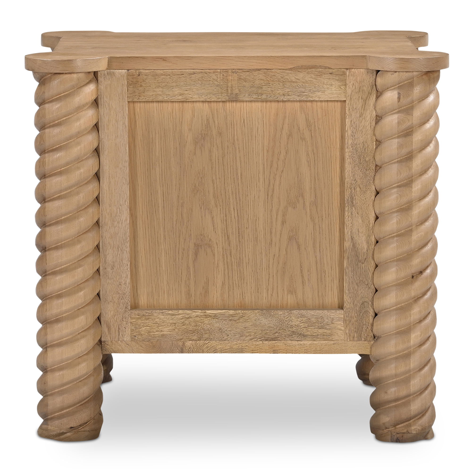Treccia 2 Drawer Nightstand Oak, by Moe's Home, 27.5" width x 25.25" height x 21.5" depth View 5