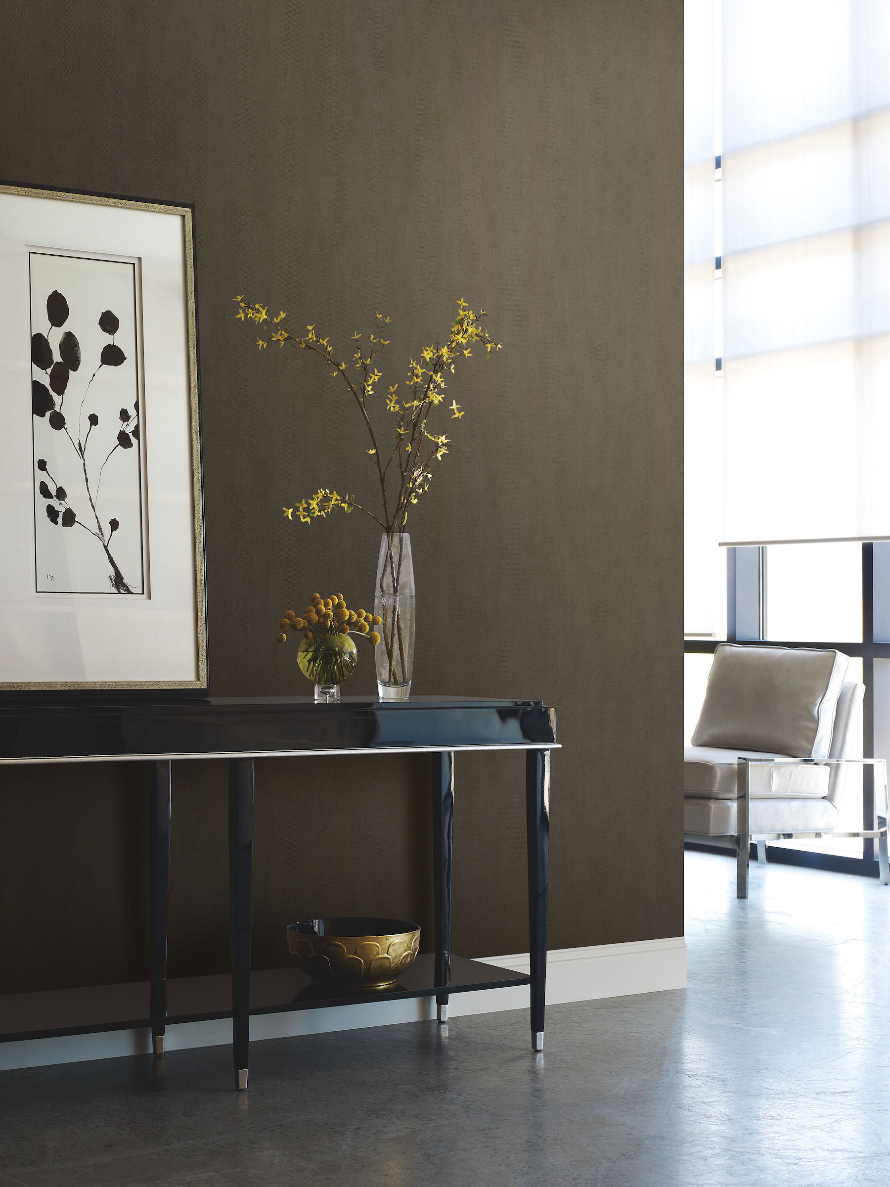 Mirage Mink Metallic Wallpaper, by York Wall, 34'6" length x 2'3.56" width x 0.02" depth View 3