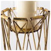 Othello I Tall Antiqued Brass Metal Table Candle Holder thumbnail 1