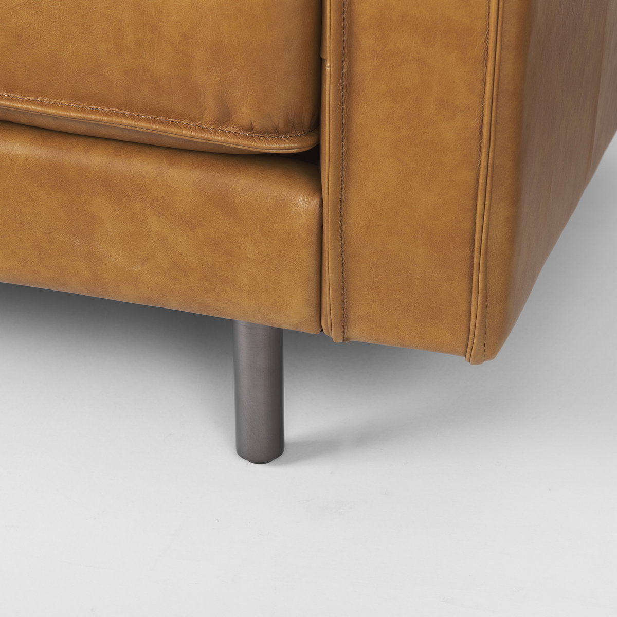 D'Arcy 111'L x 70'D x 33'H Tan Leather Left Chaise Sectional, Sectional Sofa by Mercana, 111" length x 70" width x 33" height View 15