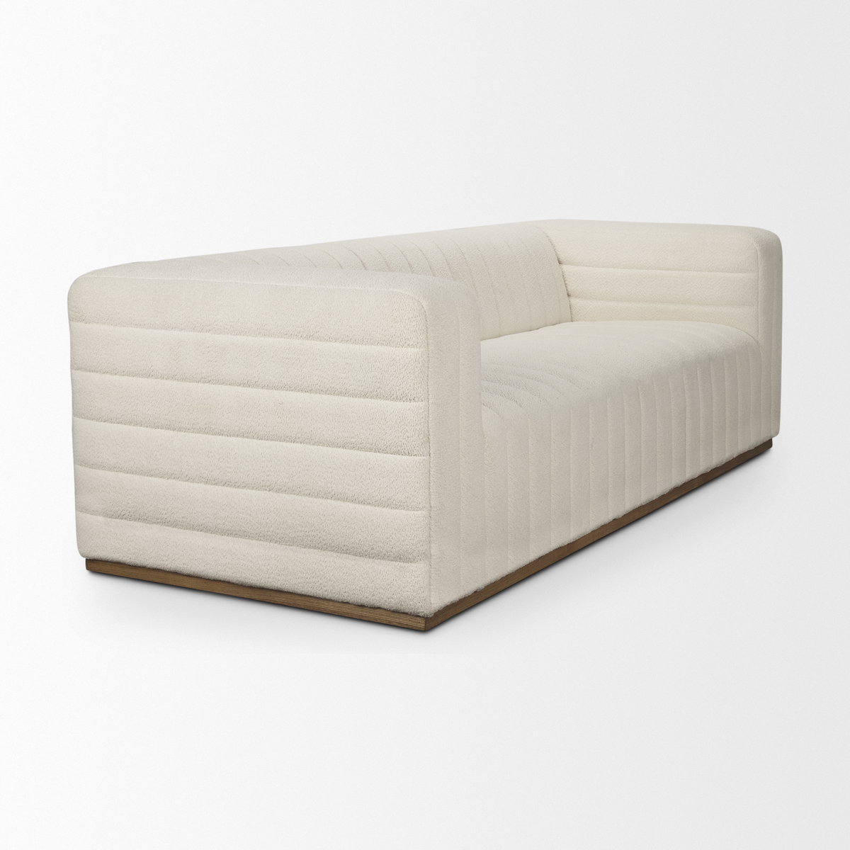 Ricciardo Cream Boucle 3-Seater Sofa, Sofas & Sectional by Mercana, 86.61" length x 38.39" width x 28.15" height View 8