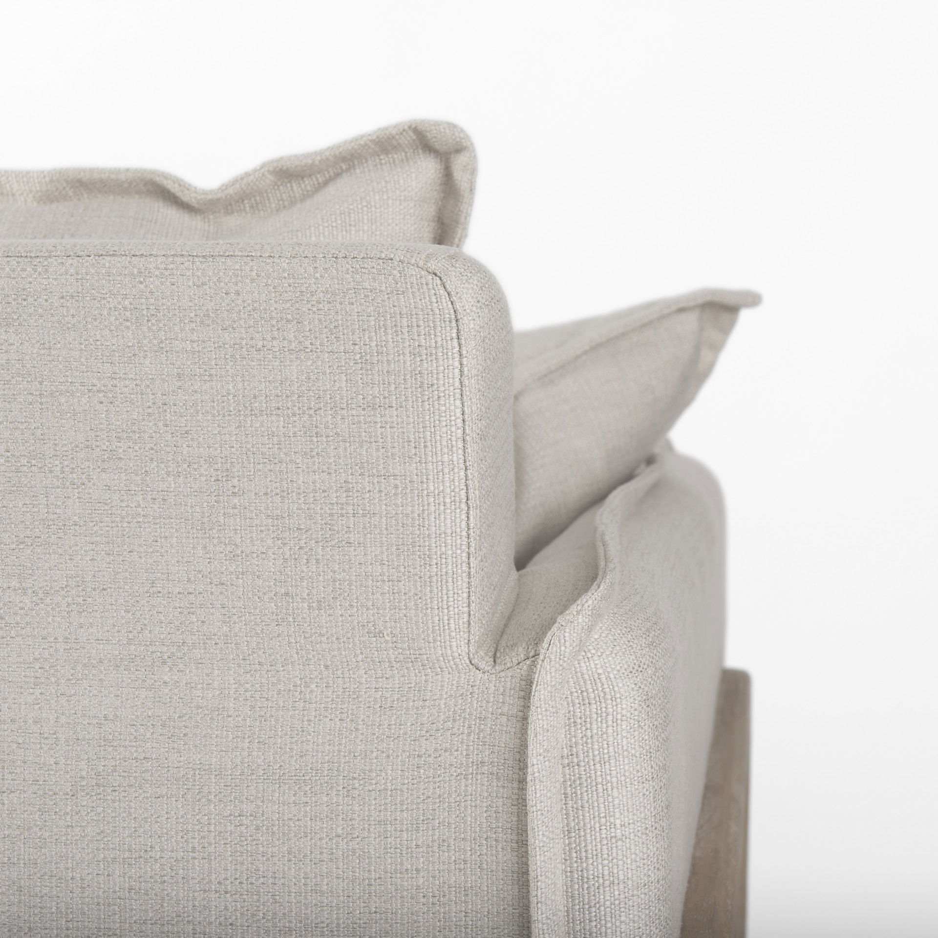 Roy I 84' Beige Upholstered Three Seater Sofa large image 