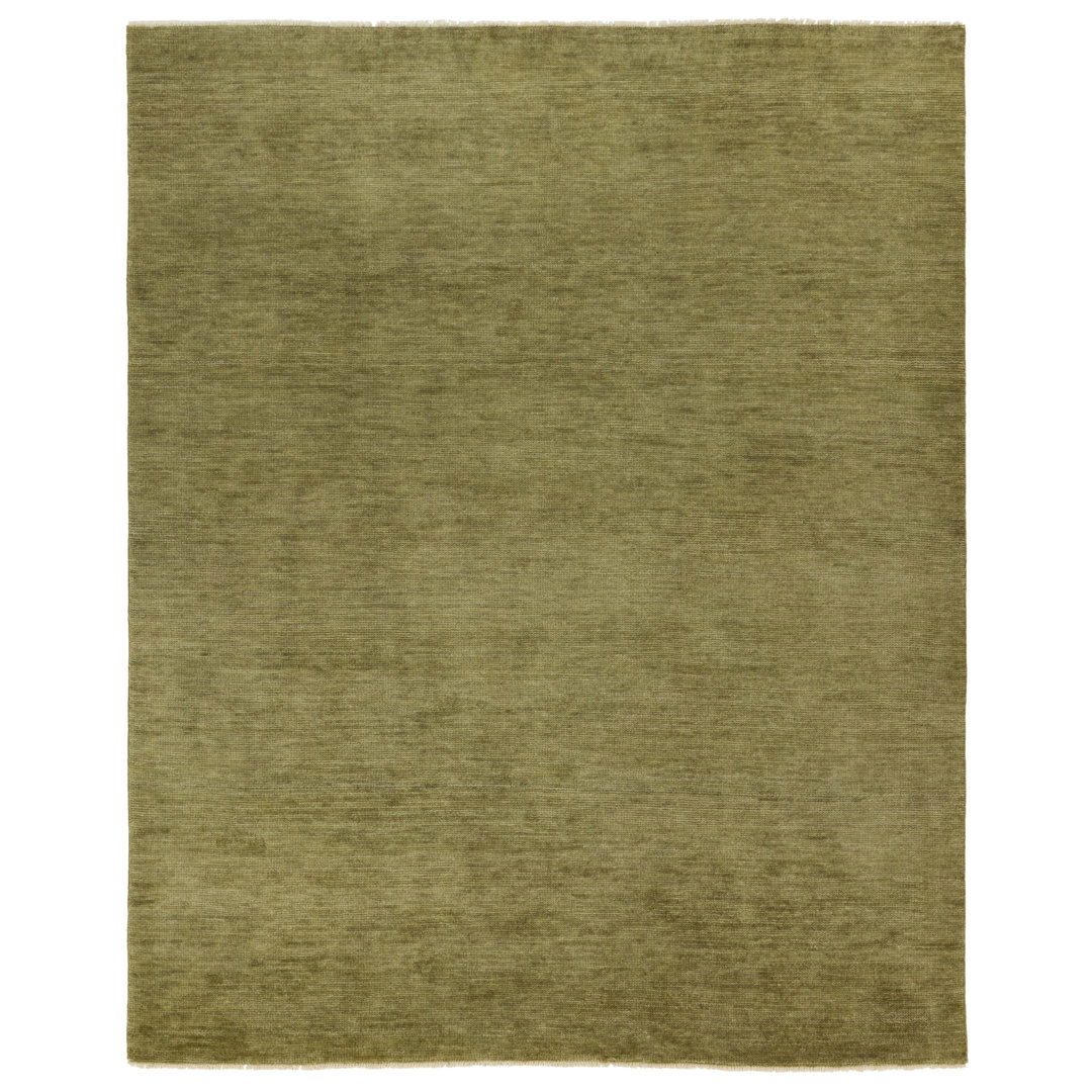 Jaipur Living Origin SAG16 Handknotted Solid Olive Green Area Rug (10'x14') large image 