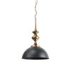 Willson  Black Iron with Antique Brass Dome Pendant Light thumbnail 0