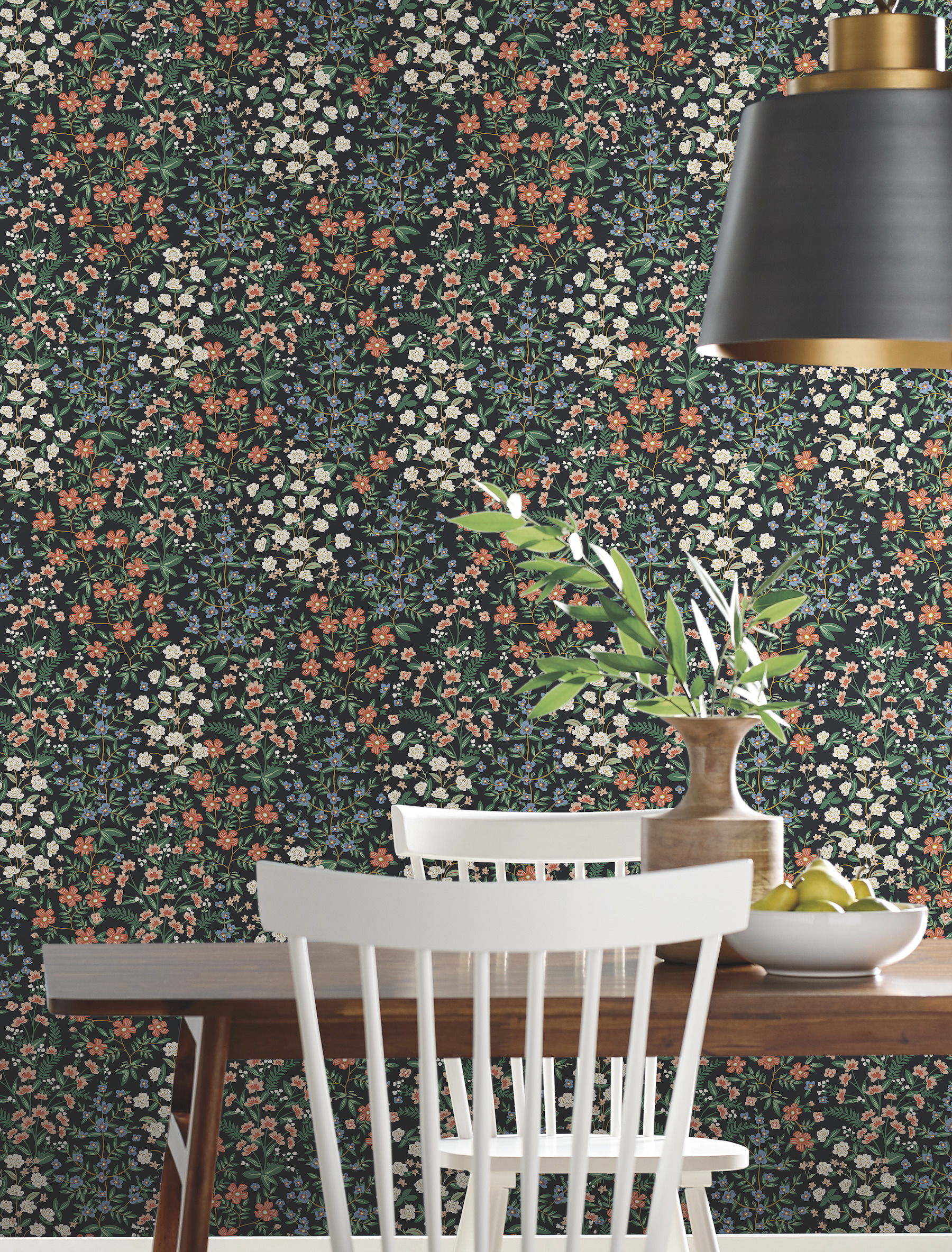 Wildwood Garden Black & Red Wallpaper, by York Wall, 27' length x 2'3" width x 0.02" depth View 2