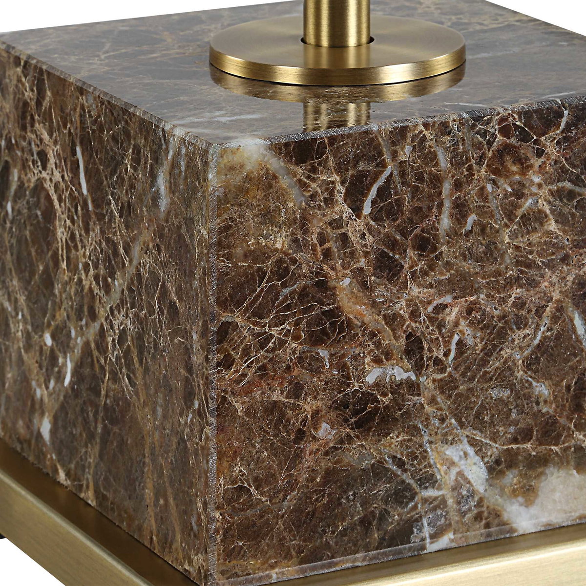 Booker Thin Brass Table Lamp, by Uttermost, 17" width x 34.25" height x 17" depth View 7