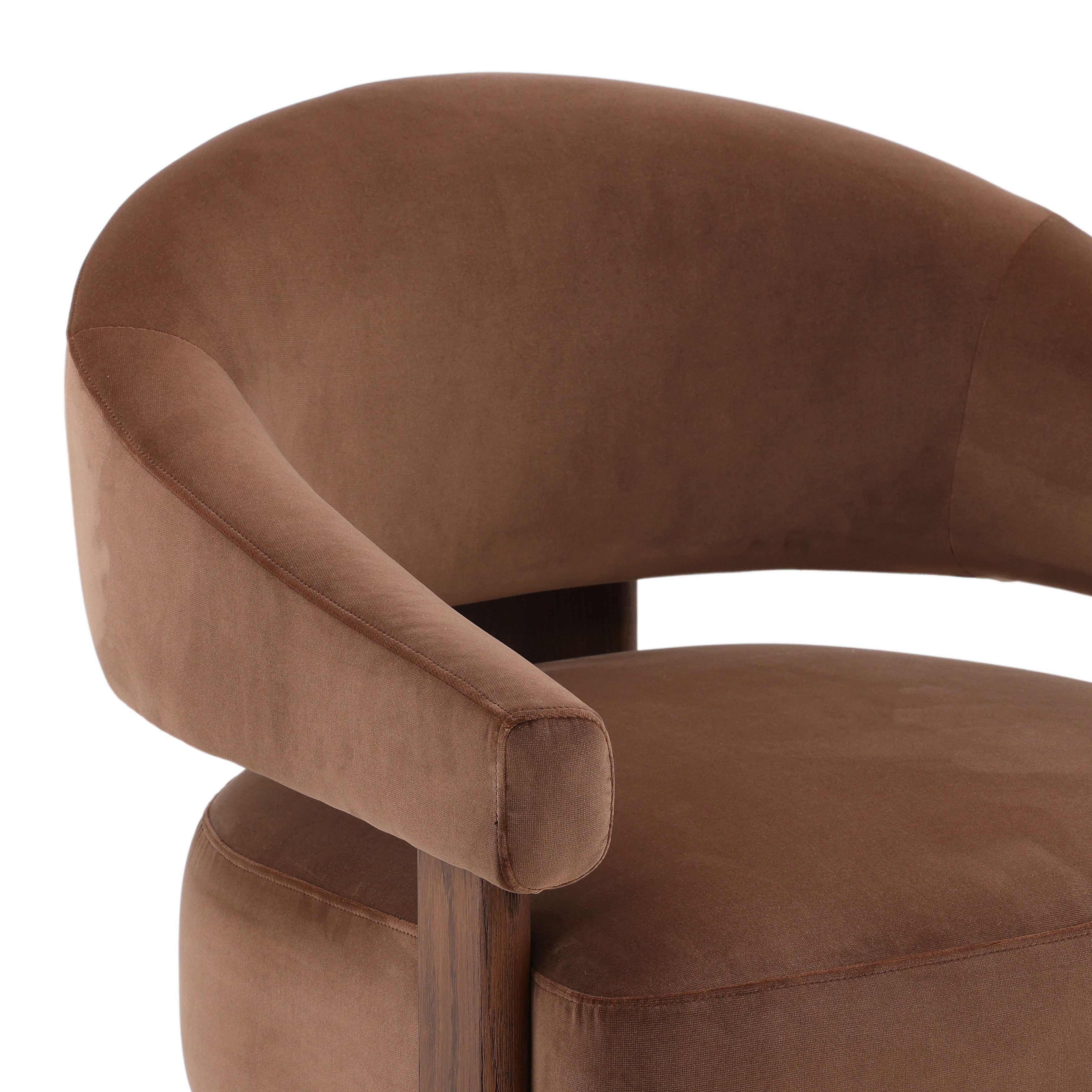 Averie Occasional Chair Brown, Accent Chair by Dovetail, 26.8" width x 29.5" height x 29" depth View 5