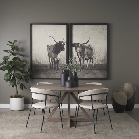 Jennings 60"L x 60"W Dining Table | Modern | Light Brown Wood | Seats 6