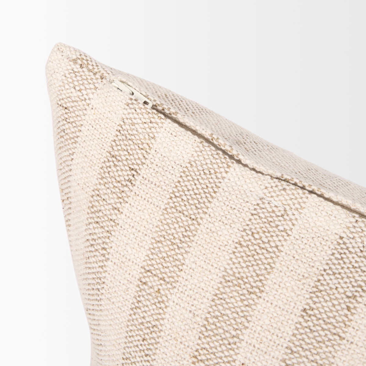 Jace 14x26 Cream with Beige Stripe Lumbar Decorative Pillow Cover, by Mercana, 14" length x 26" width x 0.2" height View 11