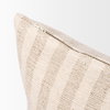 Jace 14x26 Cream with Beige Stripe Lumbar Decorative Pillow Cover, by Mercana, 14" length x 26" width x 0.2" height thumbnail 11
