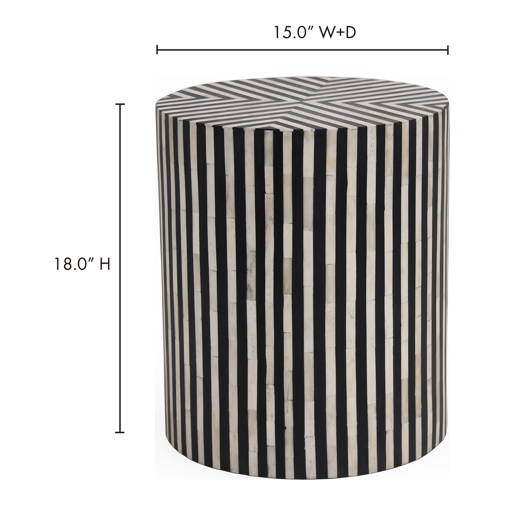 Chameau Side Table Black, Side & End Table by Moe's Home, 15" width x 18" height x 15" depth View 10