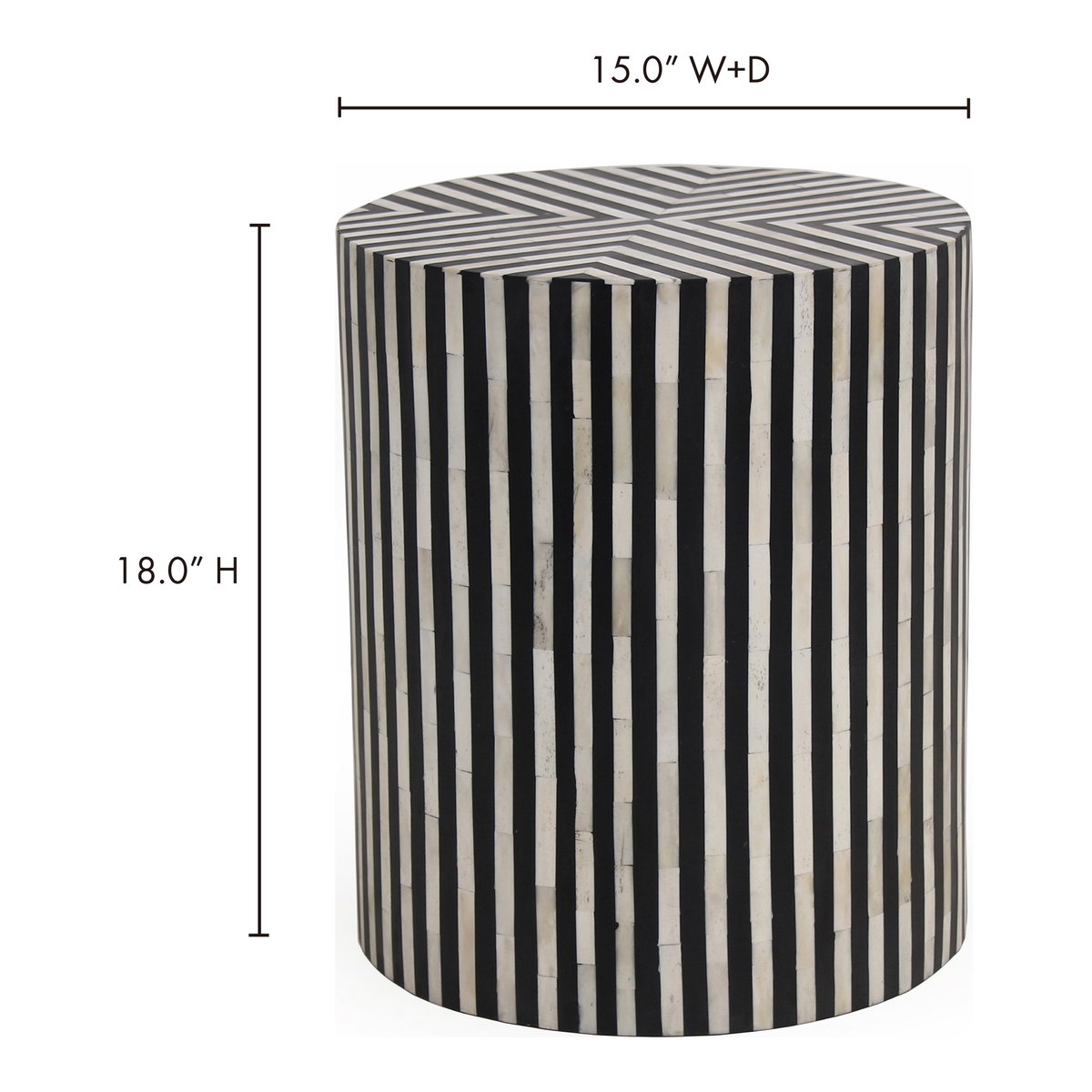 Chameau Side Table Black, Side & End Table by Moe's Home, 15" width x 18" height x 15" depth View 10