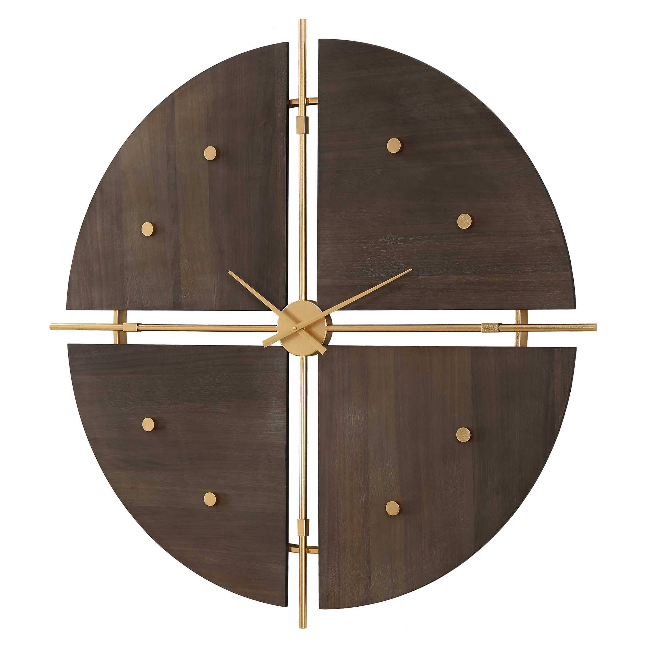 Walnut Elegance Wall Clock, by Uttermost, 42.12" width x 42.12" height x 2.62" depth View 4